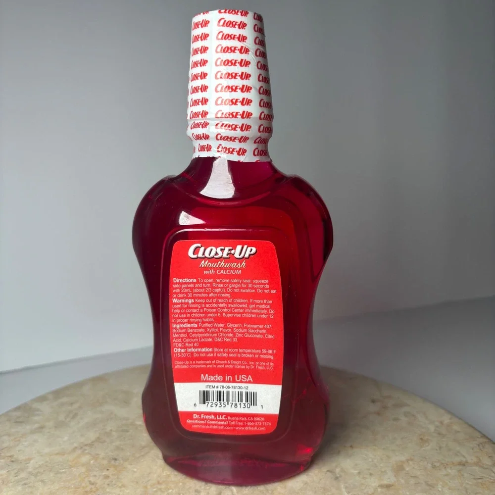 Close Up Cinnamon Flavor Mouthwash with Calcium Alcohol Free Sugar Free 16 Fl Oz
